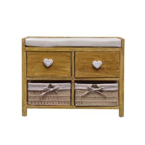 H X L X P Rebecca Mobili Banc Coffre De Rangement 2 Tiroirs Banc