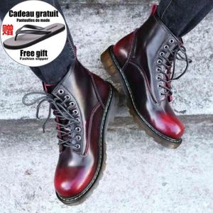 bottines homme cuir rouge