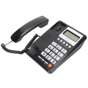 Téléphone fixe Qiilu Téléphone Filaire Bureau, Fonction Caller ID