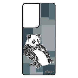 COQUE - BUMPER Coque Samsung S21 Ultra silicone panda Gris aztequ