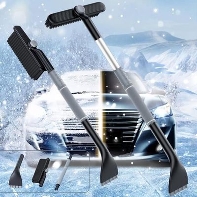 Raclette à Neige Voiture Télescopique - Brosse Rotative 360° Avec Poignée En Mousse - Pour Dégivrer Et Déneiger Pare-brise Et Toit (Vert)