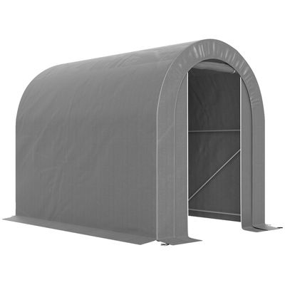 Outsunny opbergruimte voor gereedschappen met fundament tuinhuisje metaal grijs 213 x 127 x 185 cm