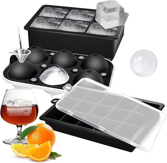 Lot De 2 Bac A Glacons En Silicone Avec Couvercle, Bac à Glacon