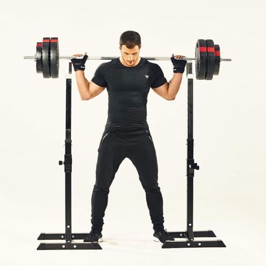 Rack de Rangement pour Haltères en Acier Noir - Pour Entraînement Musculation Fitness - Réglable de 75 à 163cm