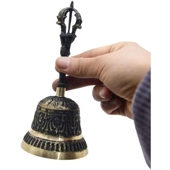 Cloche De Main En Métal Avec Poignée En Bois - Cloche D'Appel Clair Et Fort Pour Mariage, Événements Et Maison
