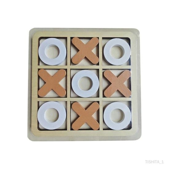 Jeu De Société Tic Tac Toe En Bois Rustique Gender Reveal - Kit Révélation Sexe Bébé Avec Toile De Fond Et Accessoires