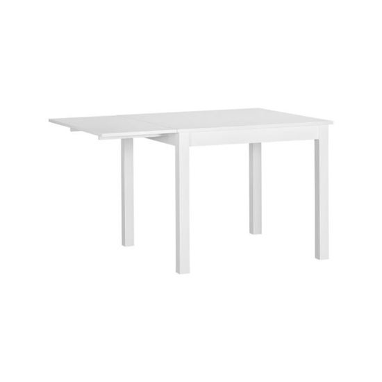 LASTMEUBLES Nova - Table à Manger carré, Table Extensible avec allonge, Coloris Blanc, 90/130 x 90 x 75 cm 