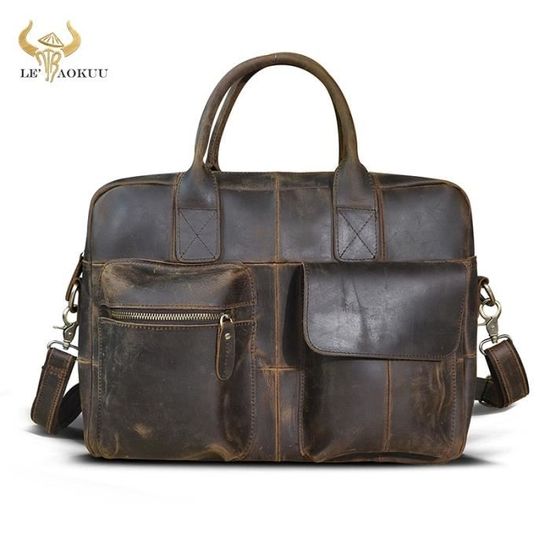 Mallette porte document cuir sale