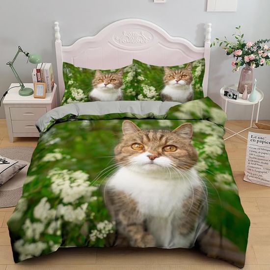 Ensemble De Literie FANSU – Housse De Couette 140x200 Cm + 2 Taies – Motif Fraise Et Plantes – Microfibre Douce