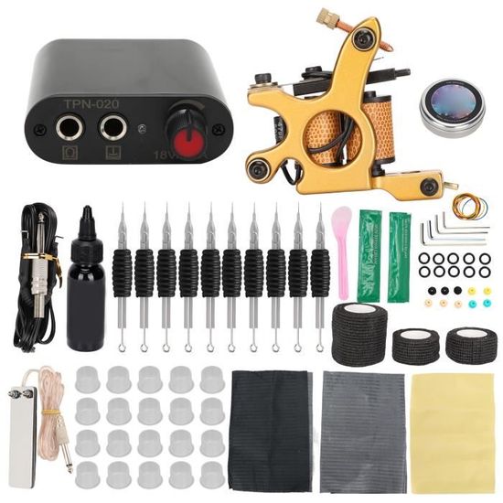 Cuque Kit de machine à tatouer Kit complet de machine à tatouer 10 Wrap Liner Tattoo Machine Set
