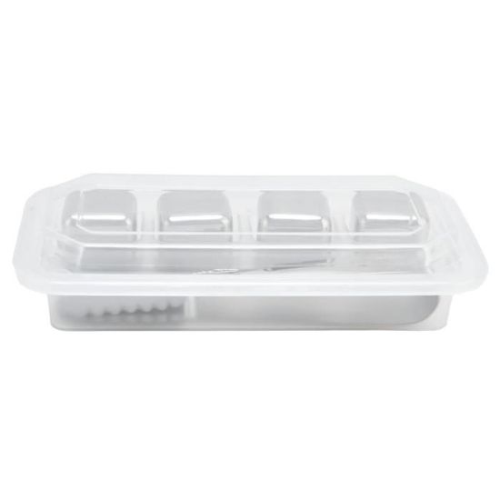 Glaçons réutilisables, sûrs en acier inoxydable durable, refroidissement rapide avec pince à glaçons pour bar (doré