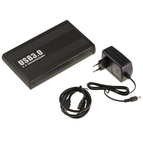 Boîtier Externe USB 2.0 Pour Disque Dur 2.5" SATA - Aluminium - Avec Housse - Compatible Windows Et Mac