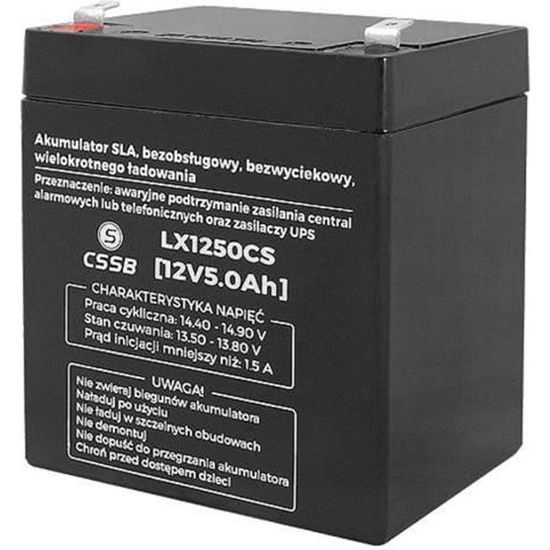Batterie gel rechargeable 12V 5Ah LX1250 sans entretien Cdiscount