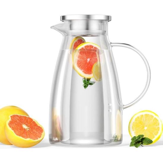 Carafe Avec Filtre Amovible 2,6 L - Pichet à Eau Infusée Aux Fruits, Matériau Alimentaire AS, Bec Anti-éclaboussures