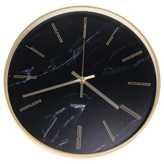 1 pc Ronde Horloge Murale De Mode Chambre Temps Affichage Dispositif Tenture Marbre Grain pour Hôtel Home  HORLOGE - PENDULE