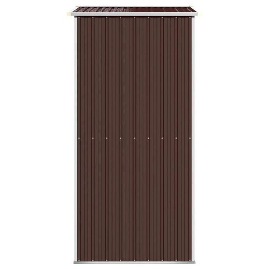 Abri De Jardin Marron En Acier Galvanisé – 116x45x175 Cm, Rangement Outils Et Meubles - 4
