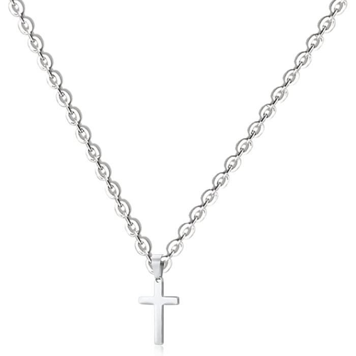 Collier Chaîne Corde Homme Or – Croix 24 Avec Zircon – Bijou Fantaisie