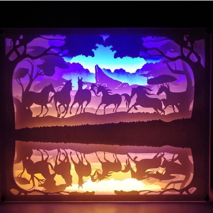 Creative Art Décor Lampe Night 3D lampe de papier peint peinture Tableau LED HJF90826154B