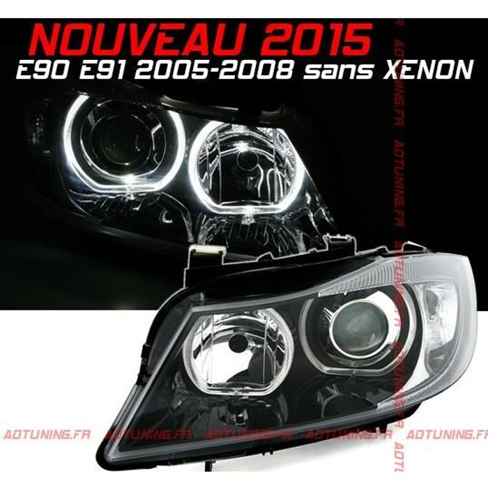 2 PHARE AVANT ANGEL EYES LED BMW SERIE 3 E90