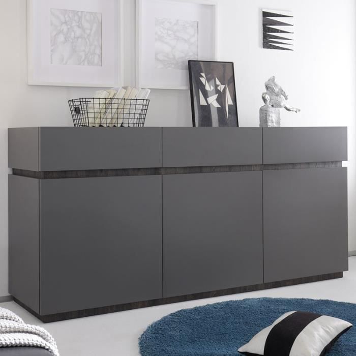 Bahut design gris laqué mat VALERONA