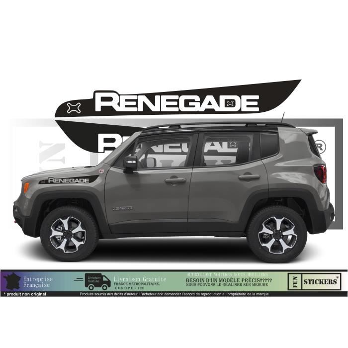 JEEP RENEGADE déco ailes latérales - NOIR - Kit Complet - Tuning Sticker Autocollant Graphic Decals