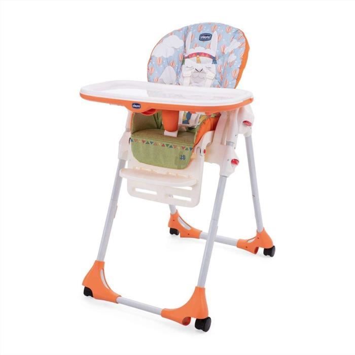 Chaises hautes, sièges et accessoires Chicco - Chaise Haute Bébé Polly Easy - 4 Roues - Réglable, Pratique et Compacte - 413243