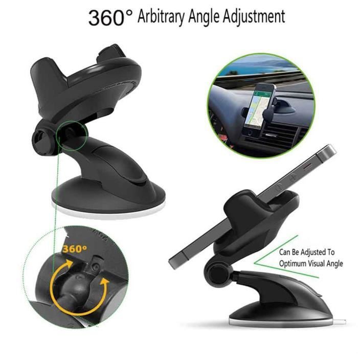 Support de téléphone de voiture portable de voiture de Support pour l'iphone Samsung Xiaomi Smartphone Support de S - Black - WL2676