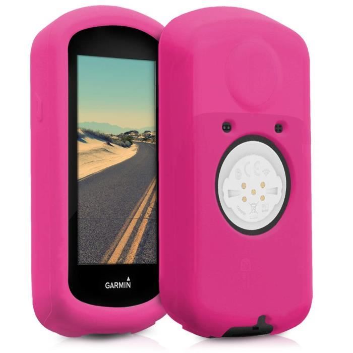 kwmobile Housse GPS vélo - Accessoire pour Garmin Edge 1030 - Protection boitier navigateur - Étui en Silicone Fuchsia