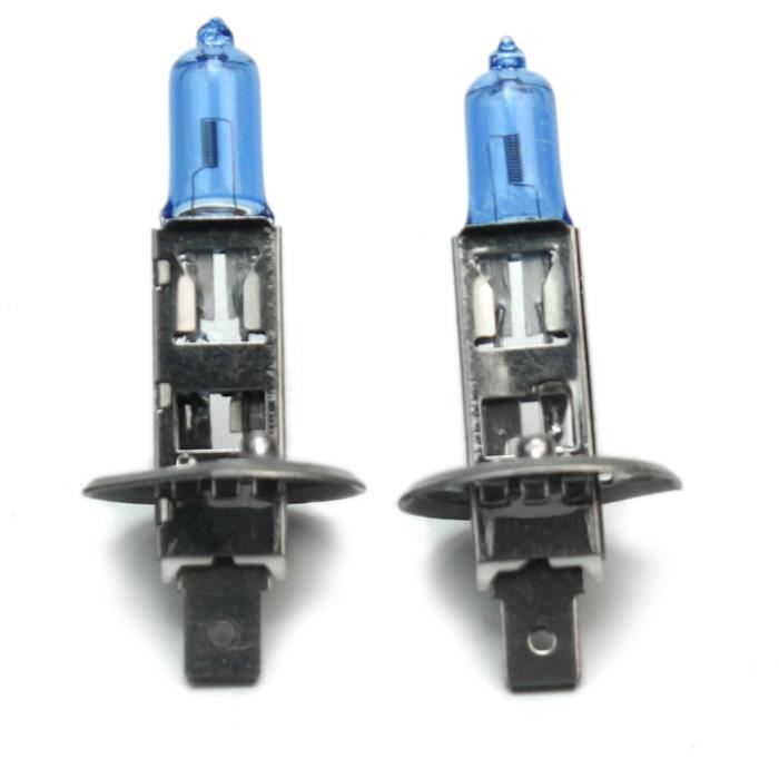2x H1 Ampoule Feux Blanc Halogène De Auto Voiture Lampe 4500-6500K 12V 100W