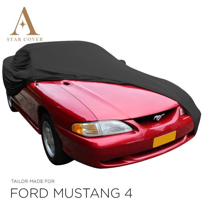 FORD MUSTANG 4 BÂCHE DE PROTECTION INTÉRIEUR AVEC POCHES RÉTROVISEURS NOIR COUVERTURE DE VOITURE