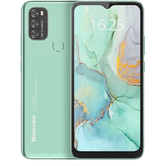 Blackview A70 Smartphone Débloqué 4G 6.52'' Écran 32 Go Octa Core Android 11.0 Téléphone portable GPS 13MP Caméra Double SIM - Vert