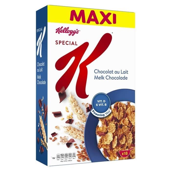 LOT DE 12 - KELLOGG'S SPECIAL K : Céréales au chocolat au lait Suisse 550 g