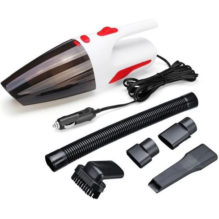 12V 120W Voiture Aspirateur Portable Sol Humide et Sec Tapis de Nettoyage Blanc