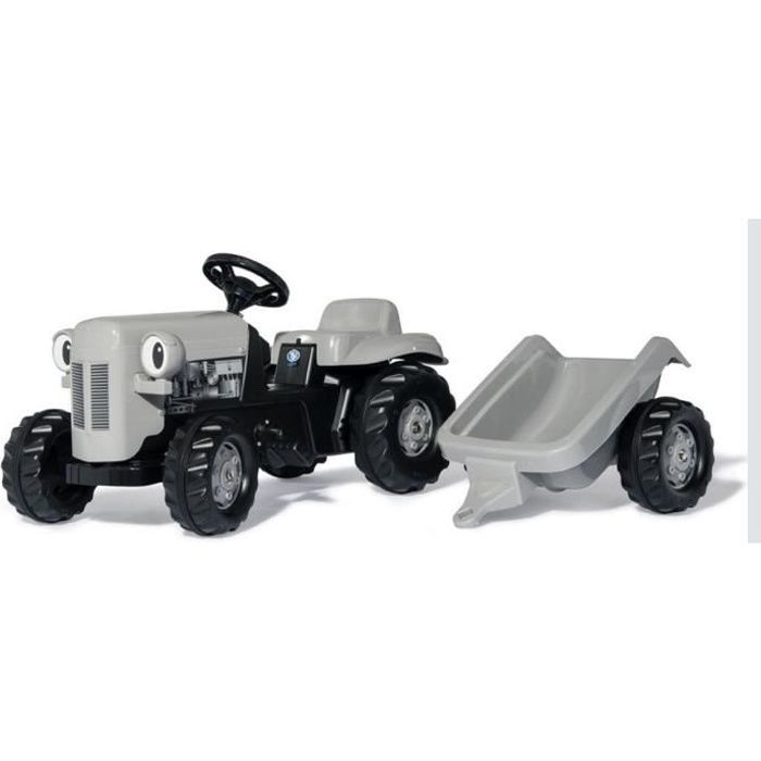 ROLLY TOYS RollyKid Tracteur à pédales gris Little Grey Fergie et sa remorque