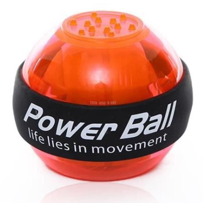 TD® Accessoires Fitness - Musculation,Entraîneur de balle de poignet de balle de puissance musculaire de LED - Type orange