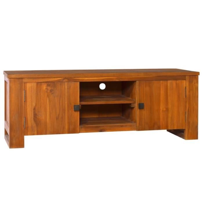 Meuble TV 110x30x40 cm Bois de teck massif