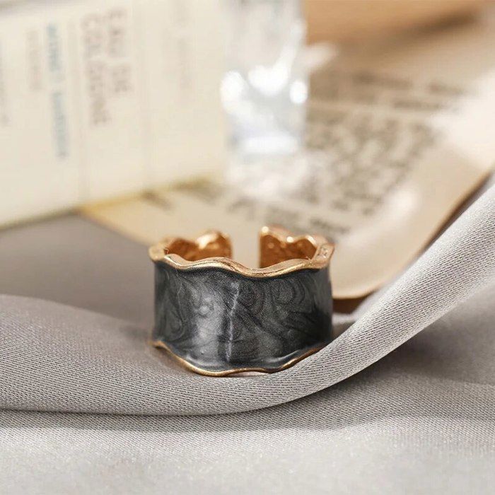 Bague ouverte rétro en or pour femme,bijoux de mariage,double goutte d ...