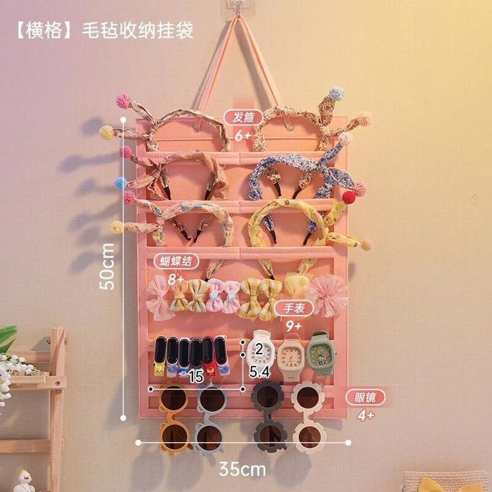 Yybng Boîte Rangement Accessoires Cheveux Enfant - 3 Étages, Portable, Rose