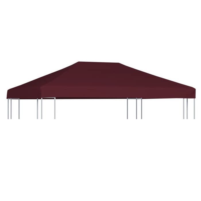 Toile De Gazebo VidaXL 3x4m Bordeaux - Toit De Chapiteau Imperméable 310 G/m² Pour Terrasse Et Jardin
