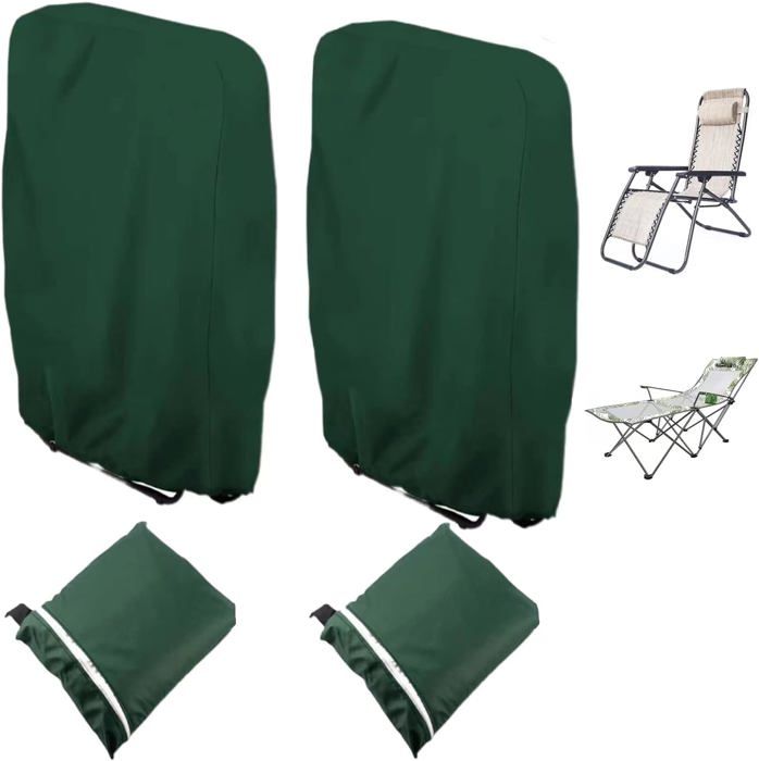 Chaise Jardin Pliable Lot De 2 Housses De Chaise Pliantes En Tissu Oxford Impermu00e9able Et Ru00e9sistant Aux UV Pour Meubles D'extu00e9rieur (20 X 71 X 34 Cm Housse Chaise Pliante