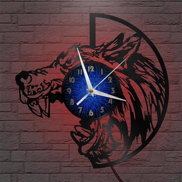 Horloge Murale Design Disque Vinyle - Moun And Blade - Autocollant Noir Mat - Déco Maison