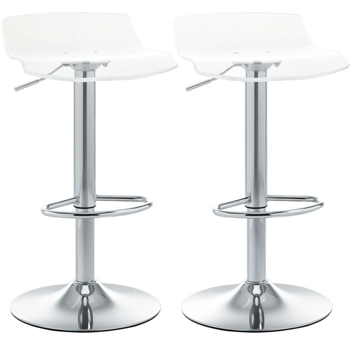 HOMCOM - Tabouret de bar - Acier - 39x39x87cm - Transparent