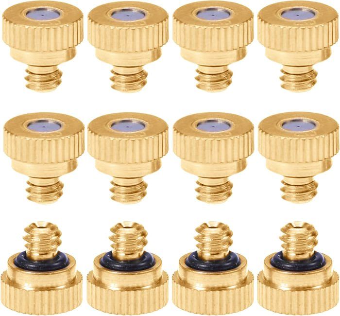 M METERXITY Lot De 30 Buses De Brumisation Laiton 0.5mm – Buse 10/24 UNC Avec Joint Torique Pour Système Brumisateur Basse Pression