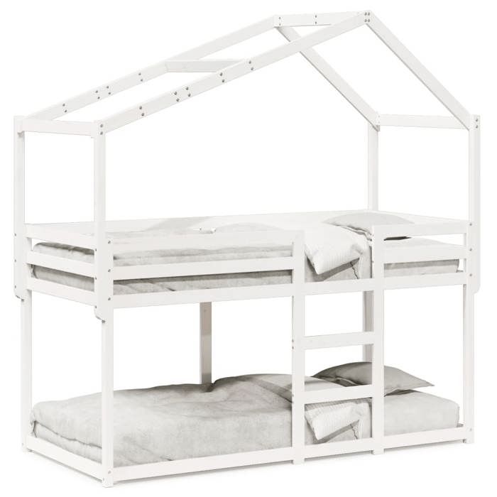 Lit superposé avec toit blanc 80x200 cm bois massif de pin CFW51738 | Leroy Merlin Lit superposé avec toit blanc 80x200 cm bois massif de pin CFW51738 | Leroy Merlin