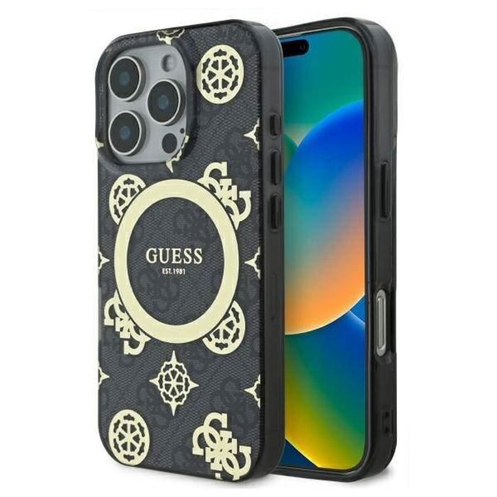 Guess IML Peony On 4G Background Case with MagSafe for iPhone 16 Pro Max 6.9 GUHMP16XH4PYEEK - vue 4