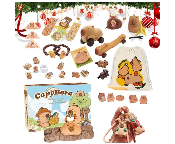 Calendriers de l'Avent Capybara 2025, Ornements Figurines Capybara 3D Calendriers de l'Avent Capybara 2025, Ornements Figurines Capybara 3D