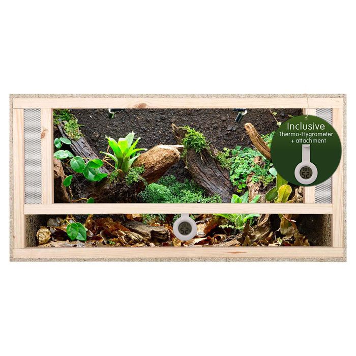 Comparer les prix de Repiterra® Terrarium 80x50x50cm en bois pour reptiles et amphibiens avec aérations frontales