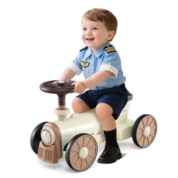 COSTWAY Porteur Enfants avec Klaxon et Rangement sous le Siège, Thème