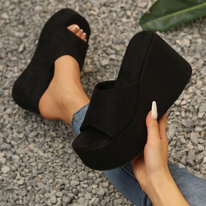 Sandales Femme Été Confortables Orthopédiques - Semelle Épaisse Brides Rehaussantes Bout Ouvert Tendance