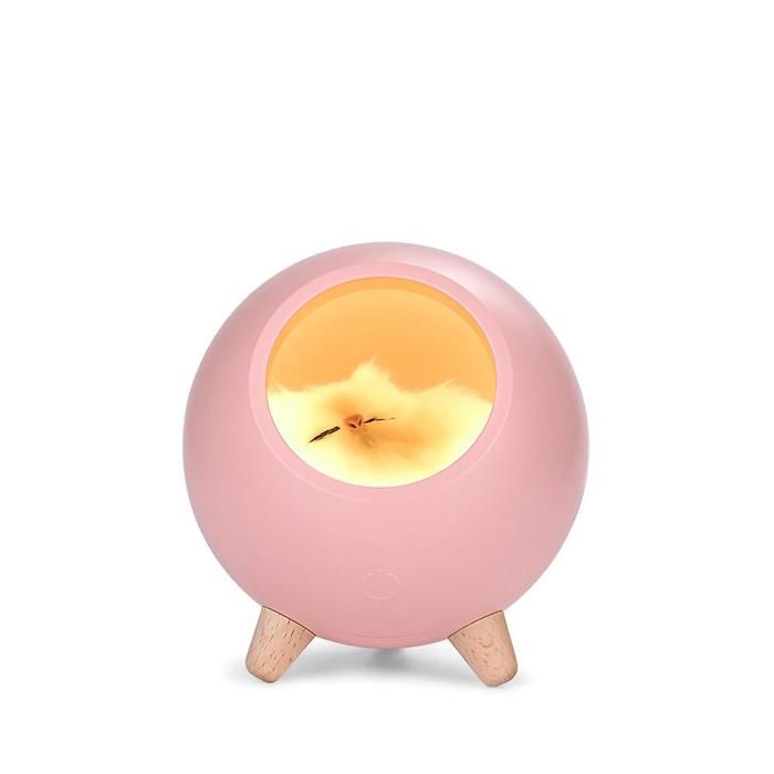 Mignon chat endormi veilleuse Lampe de nuit de chambre pour filles Chambre USB1pcs-rose